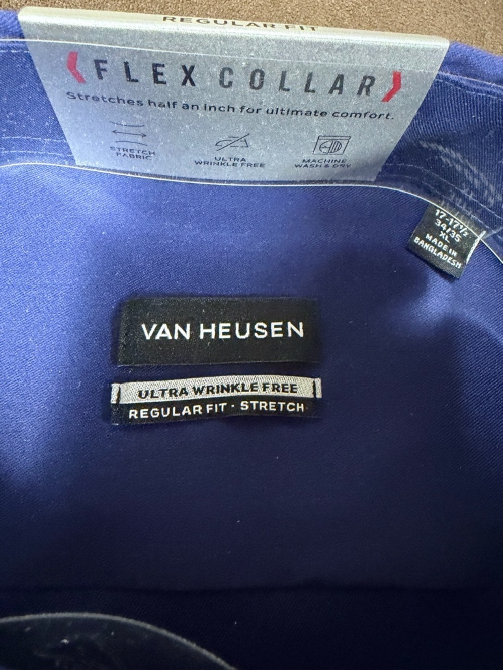 Van Heusen Deep Navy Long-Sleeve Dress Shirt size XL - Picture 4 of 7
